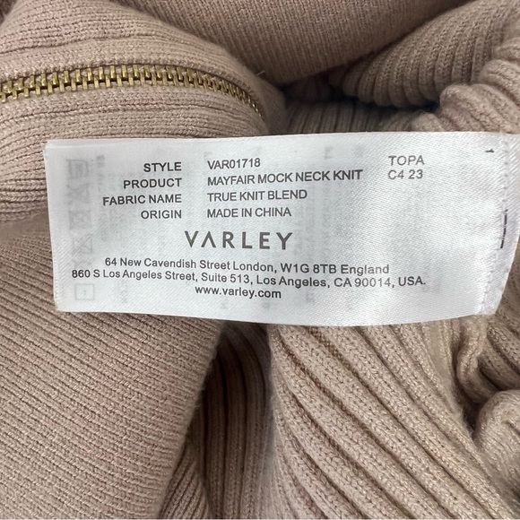Varley Mayfair Mock Neck Sweater Cement Tan - Picture 11 of 11